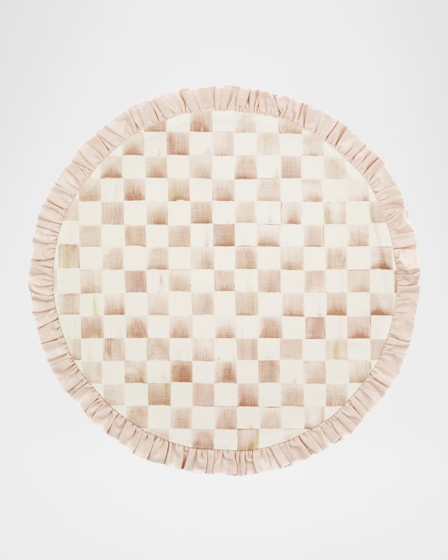 Mocha Check Round Placemat